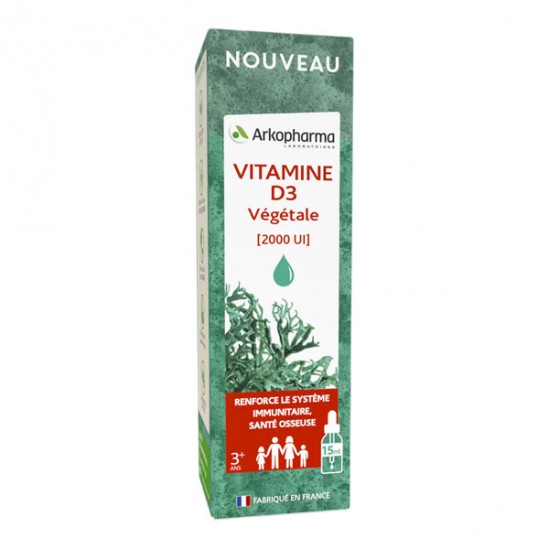 Arkopharma arkofluides vitamine D3 végétale liquide 15ml Arkopharma arkofluides vitamine D3 végétale liquide 15ml