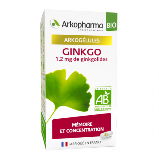 Arkopharma arkogélule bio ginkgo 45 gélules Arkopharma arkogélule bio ginkgo 45 gélules