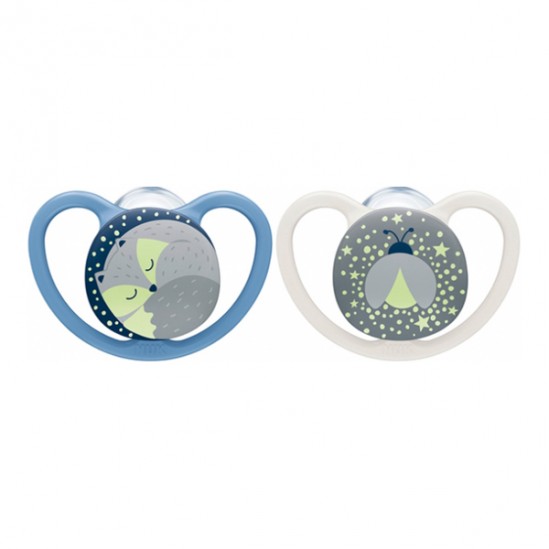 Nuk space night sucette en silicone lot de 2 18-36 mois garçon Nuk space night sucette en silicone lot de 2 18-36 mois garçon