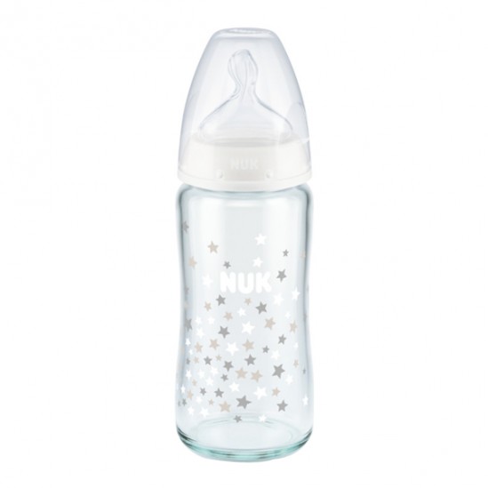 Nuk fc + tc biberon silicone verre 0-6 mois mixte 240ml Nuk fc + tc biberon silicone verre 0-6 mois mixte 240ml