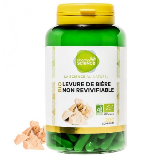 Pharmascience levure de bière bio non revivifiable 200 comprimés Pharmascience levure de bière bio non revivifiable 200 comprimés