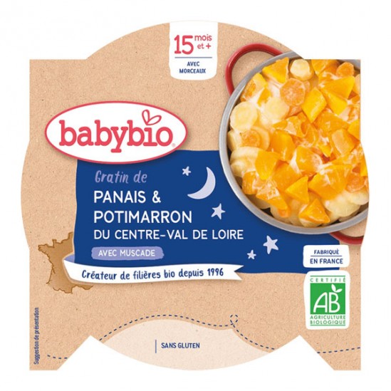 Babybio assiette gratin de panais & potimarron avec muscade 260g Babybio assiette gratin de panais & potimarron avec muscade 260g