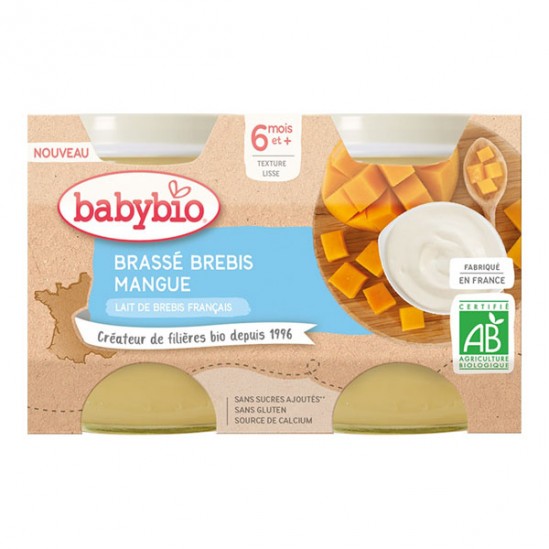 Babybio desserts brassé brebis mangue 2x130g Babybio desserts brassé brebis mangue 2x130g
