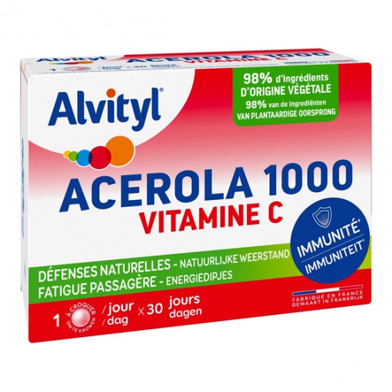 Alvityl acérola 1000 vitamine C 30 comprimés Alvityl acérola 1000 vitamine C 30 comprimés