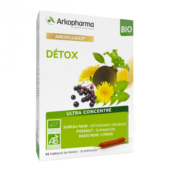 Arkofluide bio peau detox 20x10ml ampoules Arkofluide bio peau detox 20x10ml ampoules