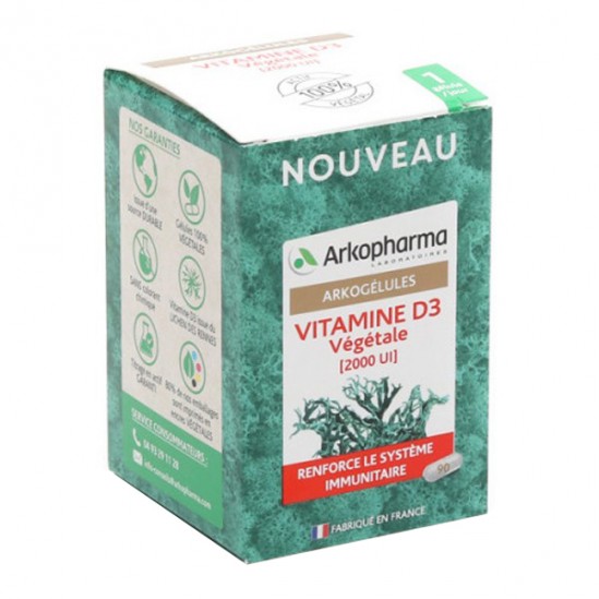 Arkopharma arkogélules vitamine D3 végétale 90 gélules Arkopharma arkogélules vitamine D3 végétale 90 gélules