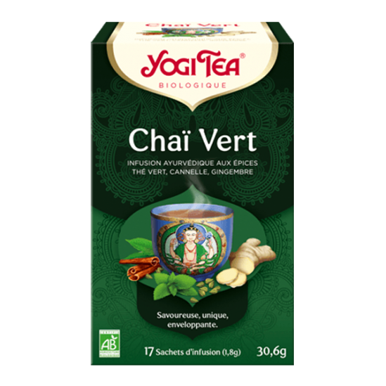 Yogi Tea bio chaï vert 17 sachets 30g Yogi Tea bio chaï vert 17 sachets 30g