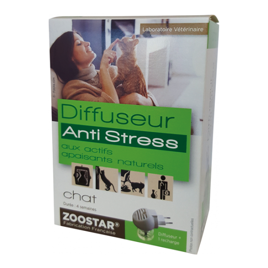 Zoostar diffuseur anti-stress + recharge chat 30ml Zoostar diffuseur anti-stress + recharge chat 30ml