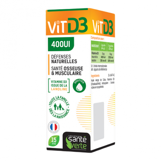 Santé verte vit D3 1000UI 20ml Santé verte vit D3 1000UI 20ml