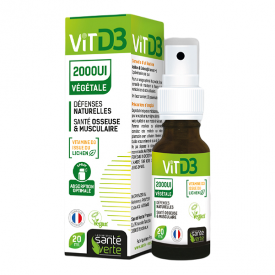Santé verte vit D3 1000UI 20ml Santé verte vit D3 1000UI 20ml