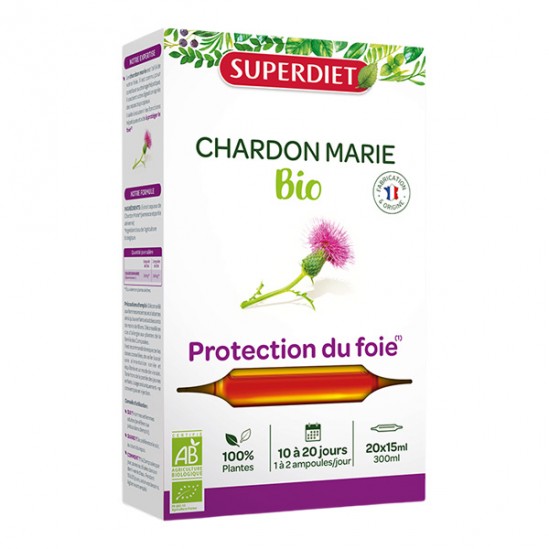 Superdiet chardon marie bio 20 ampoules de 15ml Superdiet chardon marie bio 20 ampoules de 15ml