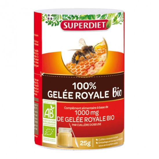 Superdiet gelée royale bio pot de 25g Superdiet gelée royale bio pot de 25g