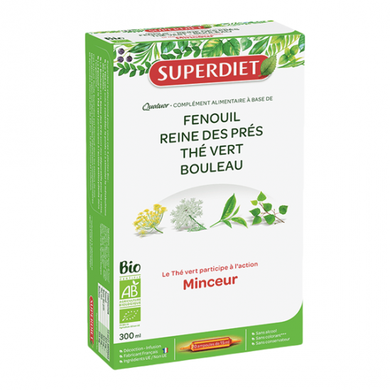 Superdiet quatuor bio confort urinaire 20 ampoules de 15ml Superdiet quatuor bio confort urinaire 20 ampoules de 15ml