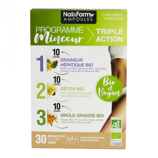 Nat&form programme minceur triple action 30 ampoules Nat&form programme minceur triple action 30 ampoules