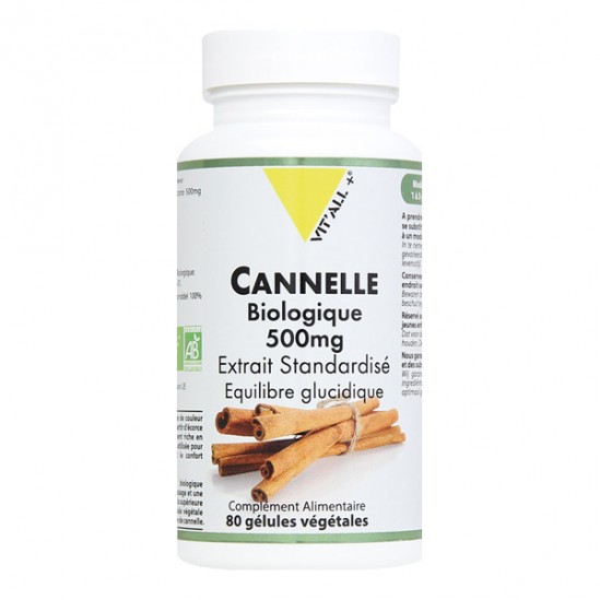 Vitall+ Cannelle Bio 500mg 80 gélules Vitall+ Cannelle Bio 500mg 80 gélules