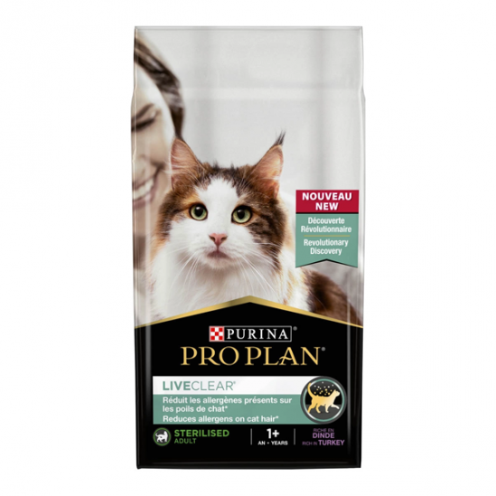 Purina pro plan croquettes liveclear sterilised adult 1+ riche en dinde 1.4kg Purina pro plan croquettes liveclear sterilised adult 1+ riche en dinde 1.4kg