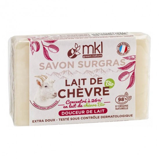 Mkl green nature lait de chèvre savon surgras douceur de lait bio 100g