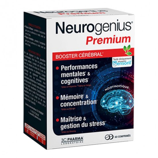 3C Pharma neurogenius premium 60 comprimés 3C Pharma neurogenius premium 60 comprimés
