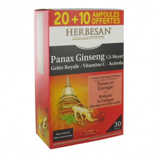 Herbesan ginseng + gelée royale 30 ampoules Herbesan ginseng + gelée royale 30 ampoules