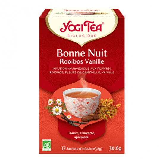 Yogi Tea bio bonne nuit rooibos vanille 17 sachets 30g Yogi Tea bio bonne nuit rooibos vanille 17 sachets 30g