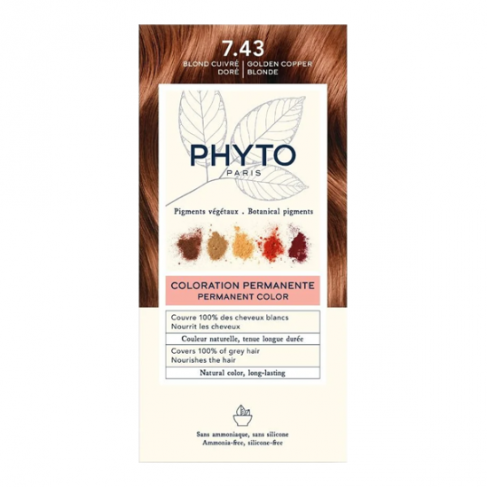 Phyto phytocolor coloration permanente blond cuivré doré 7.34 Phyto phytocolor coloration permanente blond cuivré doré 7.34