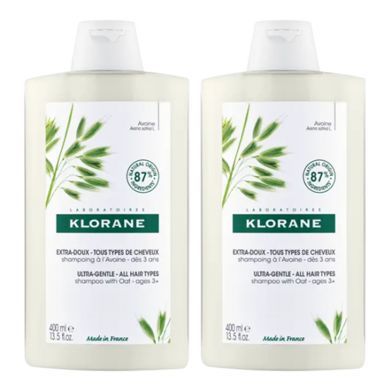 Klorane shampoing à l'avoine extra-doux 2x400ml Klorane shampoing à l'avoine extra-doux 2x400ml