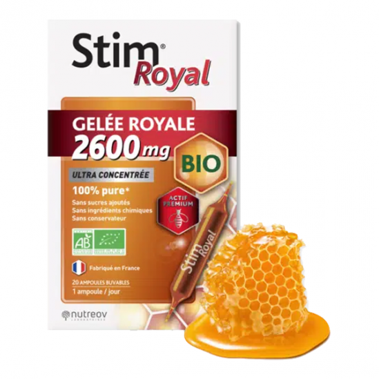 Nutreov Stim Royal gelée royale 2600mg bio 20 ampoules Nutreov Stim Royal gelée royale 2600mg bio 20 ampoules