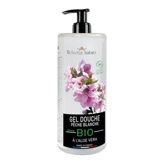 Helvetia Natura Gel douche aloe vera pêche blanche 1l Helvetia Natura Gel douche aloe vera pêche blanche 1l