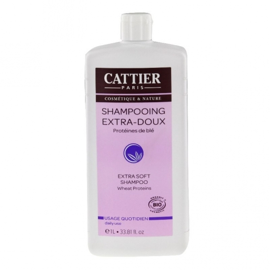 Cattier shampooing extra doux usage quotidien 1 litre