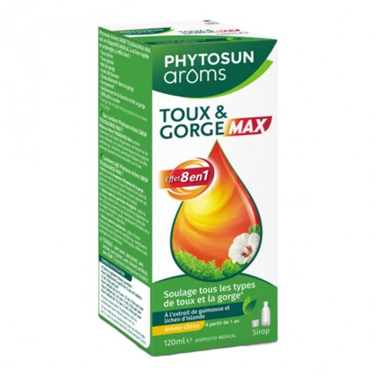 Phytosun Arôms Sirop toux et gorge max 120ml Phytosun Arôms Sirop toux et gorge max 120ml