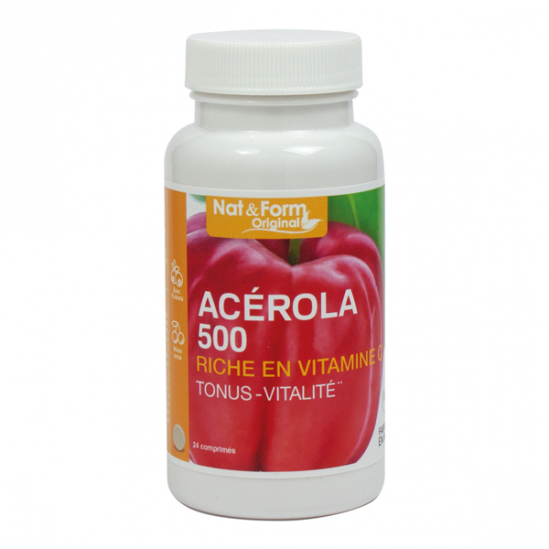 Nat&Form Acérola 500 boîte de 24 comprimés Nat&Form Acérola 500 boîte de 24 comprimés
