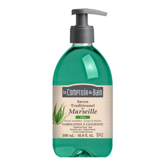 Le comptoir du bain savon traditionnel de Marseille aloe 500ml Le comptoir du bain savon traditionnel de Marseille aloe 500ml