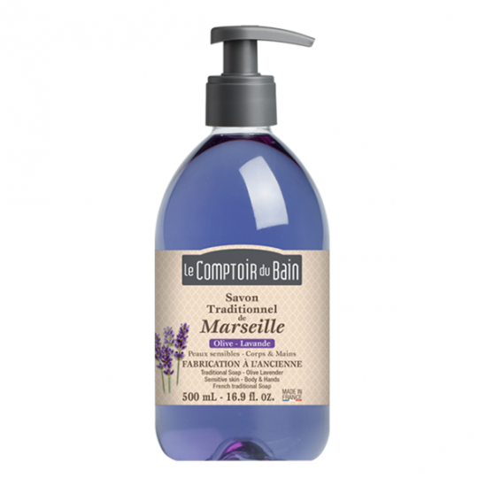 Le Comptoir du Bain savon de Marseille citron menthe 500ml Le Comptoir du Bain savon de Marseille citron menthe 500ml
