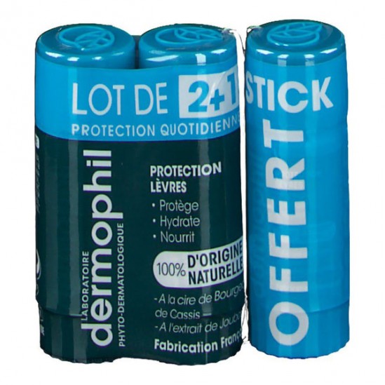 Dermophil protection lèvres desséchées lot de 3x4gr Dermophil protection lèvres desséchées lot de 3x4gr