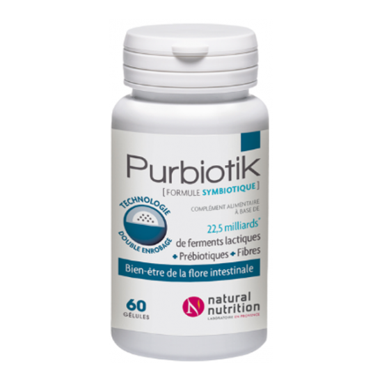 Natural Nutrition Purbiotik symbiotique 60 gélules Natural Nutrition Purbiotik symbiotique 60 gélules
