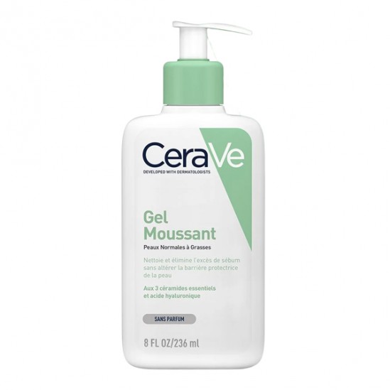 Cerave gel moussant peaux normales à grasses 236ml Cerave gel moussant peaux normales à grasses 236ml