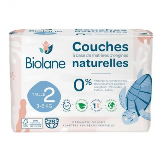 Biolane couche écologiques taille 2 - 3 à 6kg Biolane couche écologiques taille 2 - 3 à 6kg