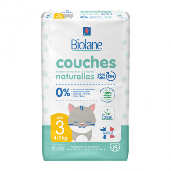 Biolane couche écologiques taille 3 - 4 à 9kg Biolane couche écologiques taille 3 - 4 à 9kg