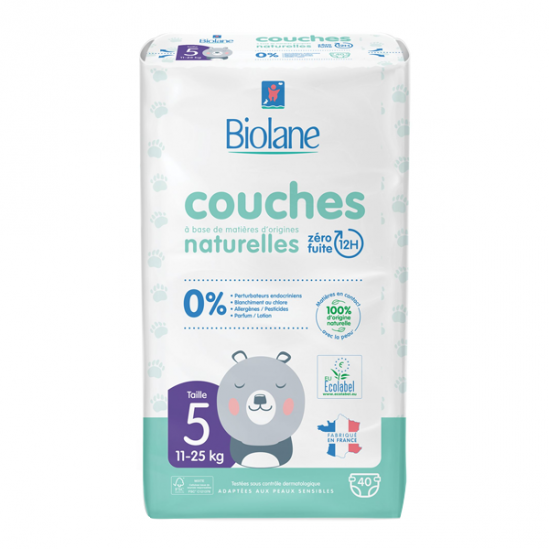 Biolane couche écologiques taille 5 - 11 à 25kg Biolane couche écologiques taille 5 - 11 à 25kg