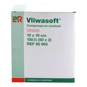 Lohmann Vliwasoft compresses en non-tissé 10x10cm 2 x 50 sachets