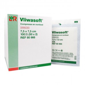Lohmann Vliwasoft compresses en non-tissé 10x10cm 2 x 50 sachets