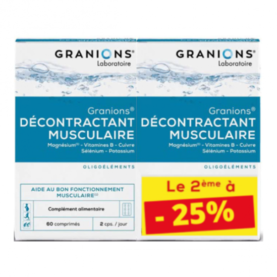 Granions Décontractant Musculaire lot de 2 x 60 comprimés Granions Décontractant Musculaire lot de 2 x 60 comprimés