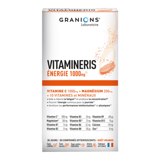 Granions Vitamineris Énergie 1000mg - 30 comprimés Granions Vitamineris Énergie 1000mg - 30 comprimés