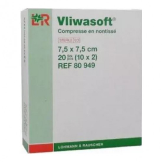 Lohmann Vliwasoft compresse non tissée stérile 7,5 x 7,5cm NT40 Lohmann Vliwasoft compresse non tissée stérile 7,5 x 7,5cm NT40