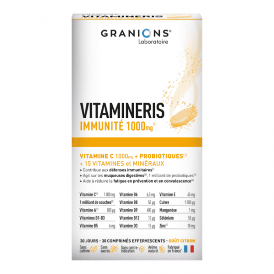 Granions Vitamineris Immunité 1000mg - 30 comprimés Granions Vitamineris Immunité 1000mg - 30 comprimés