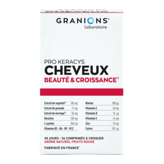 Granions Pro Keracys cheveux beauté & croissance 56 comprimés à croquer Granions Pro Keracys cheveux beauté & croissance 56 comprimés à croquer