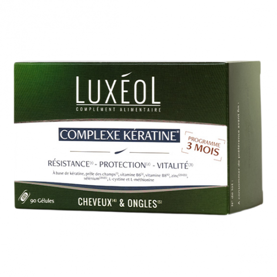 Luxéol Complexe Kératine cheveux & ongles 90 gélules Luxéol Complexe Kératine cheveux & ongles 90 gélules