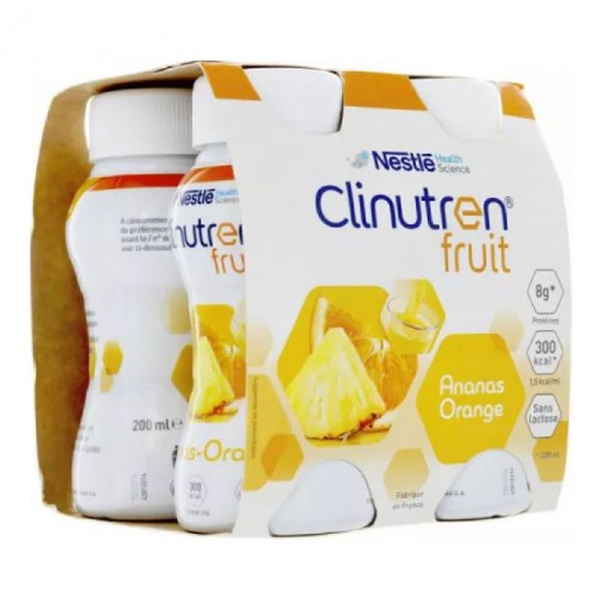 Clinutren Fruit saveur ananas orange lot de 4 x 200ml Clinutren Fruit saveur ananas orange lot de 4 x 200ml