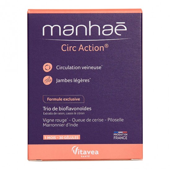 Manhaé Circ Action circulation veineuse 30 gélules Manhaé Circ Action circulation veineuse 30 gélules