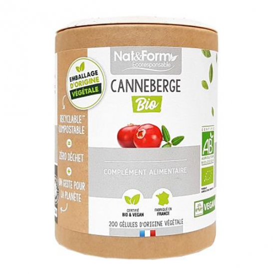 Nat&Form Canneberge bio 200 gélules Nat&Form Canneberge bio 200 gélules